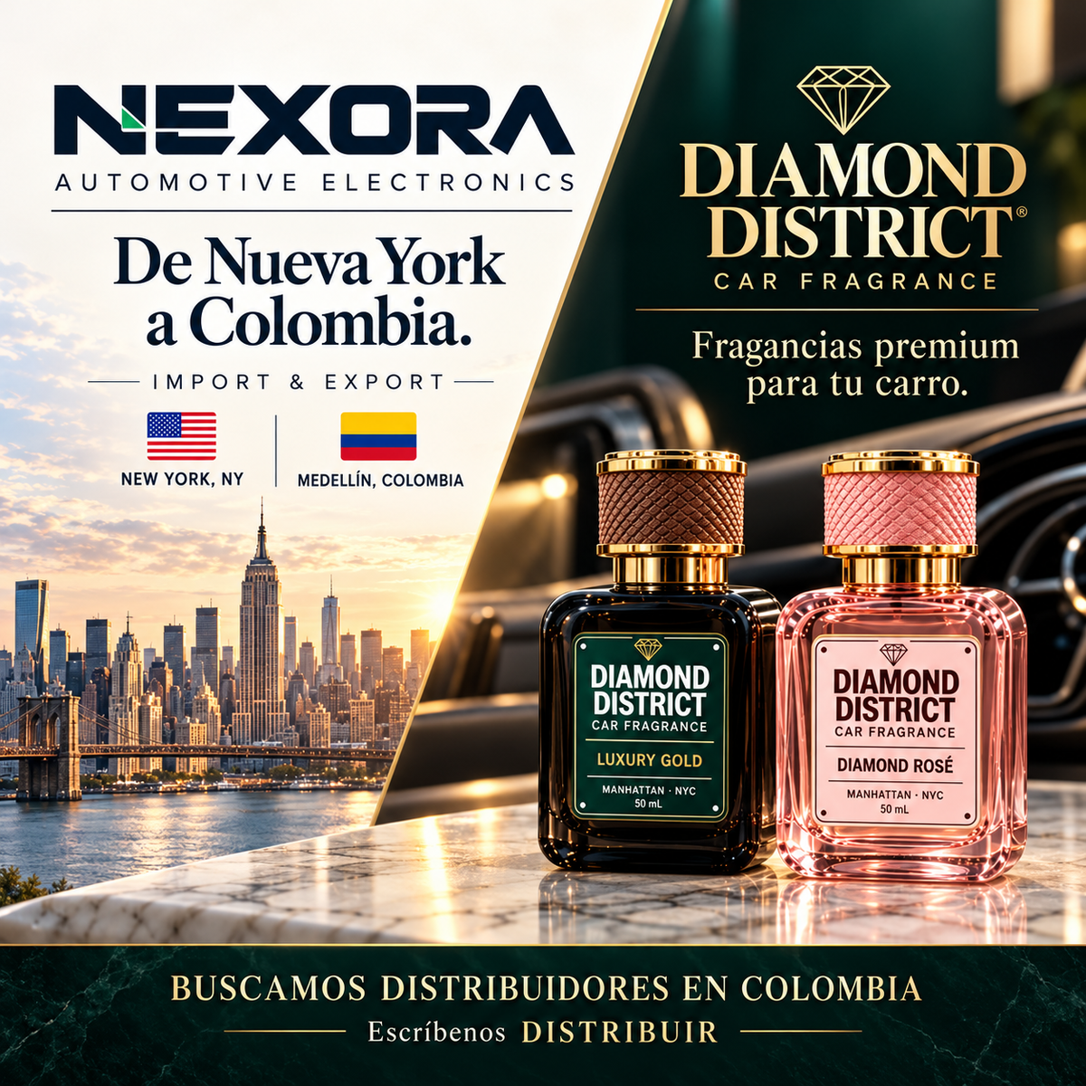 Nexora y Diamond District, de Nueva York a Colombia, programa de distribuidores