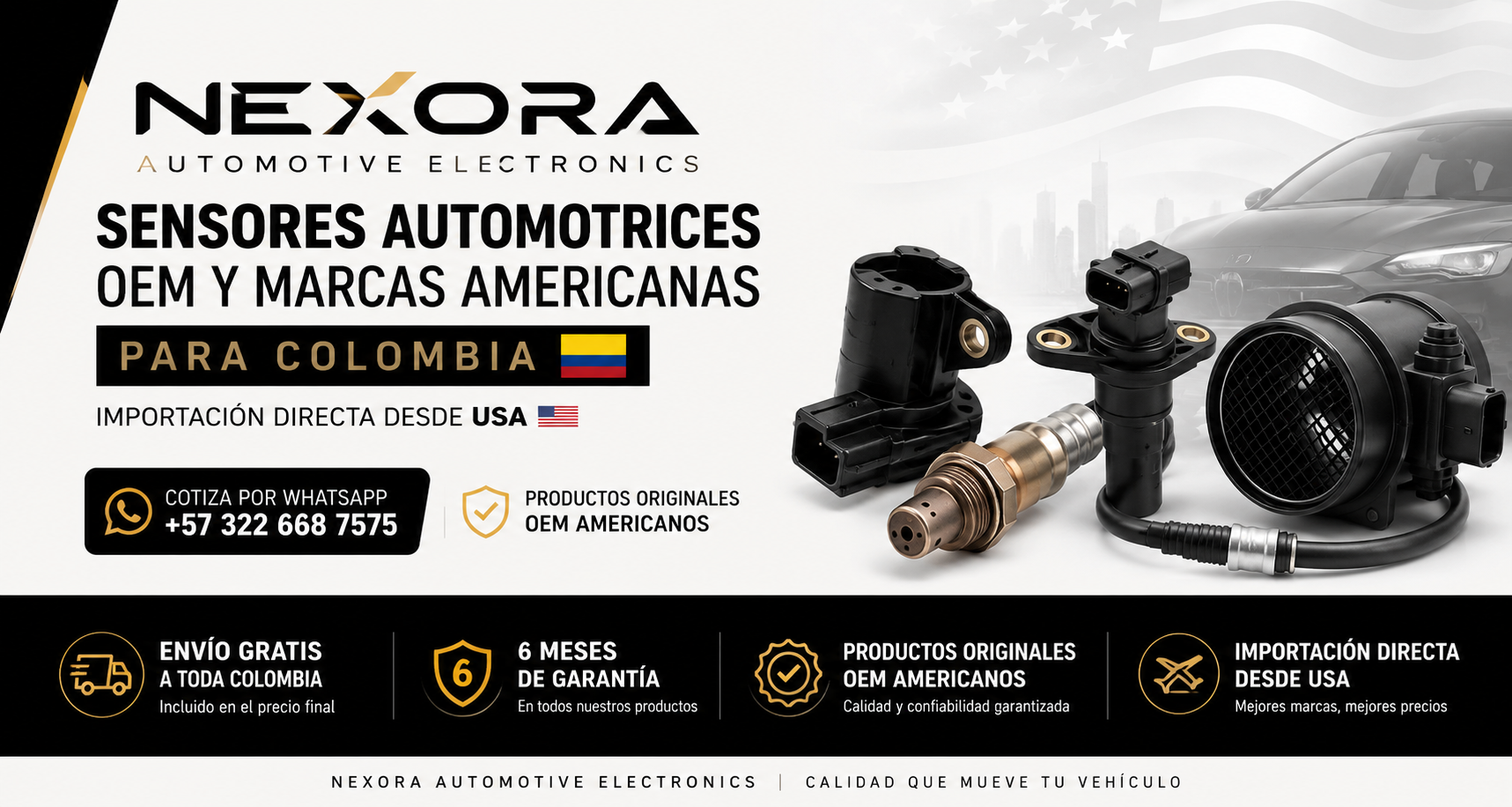 NEXORA Automotive Electronics — sensores OEM americanos para Colombia